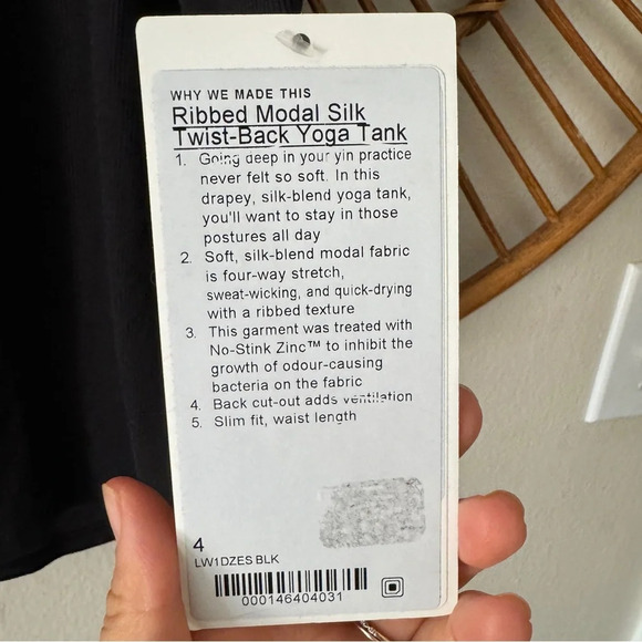 NWT Lululemon Modal Silk Twist Back Tank Top size 4 in black - Picture 7 of 8